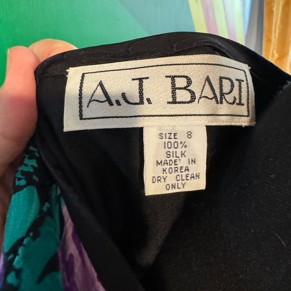 Vintage 80s AJ Bari 100% Silk Floral Peplum Blazer - Picture 4 of 4